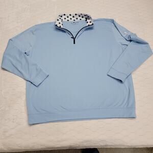 HL Sport Mens 2XL Pullover 1/4 Zip Light Blue Baker Triangle Performance Golf